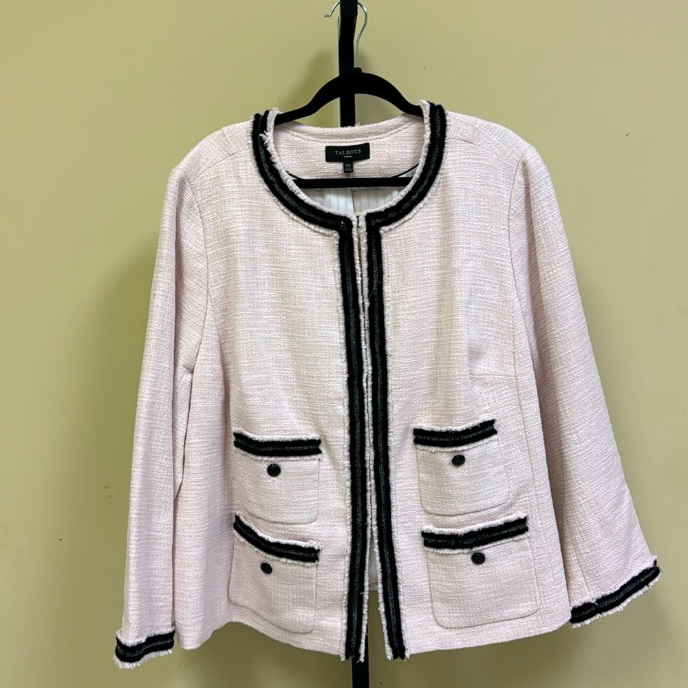 Plus size Talbots pink/black suit jacket